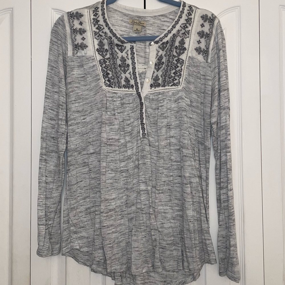 Lucky Brand long sleeve cotton blouse. Size XL